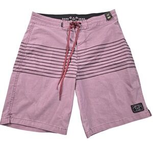 Dark Seas Division Swim Trunks Mens 28 Purple Stripe 18 In Board Shorts Surf